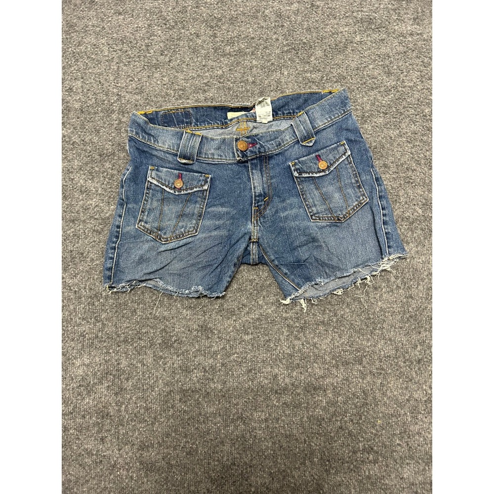 Levi's Shorts Womens Size 11M Blue Denim Cut Off Low Rise Cargo Pocket Casual